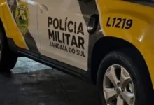 Viatura da Polícia Militar em operação de segurança