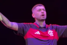 Zayn Malik vestindo camisa do Flamengo em show